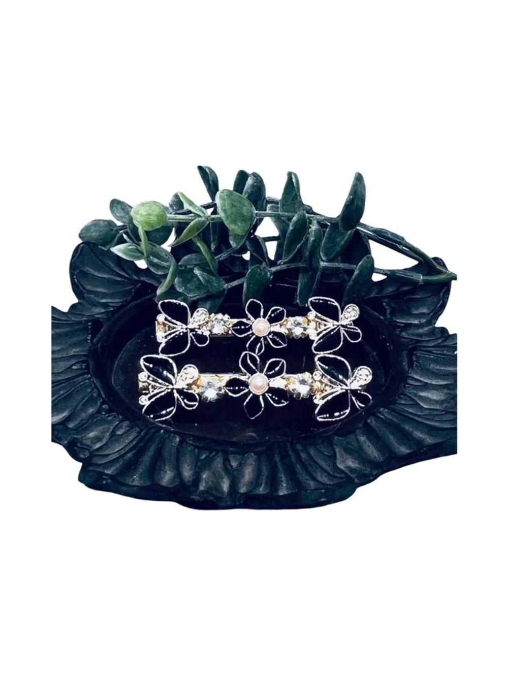 Elegant Gold Floral Hair Clips with Pearls - Women’s Hair FINAL PRICE DROP